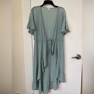 Surf Gypsy Maxi SwimCover Up Seafoam green, Metallic Gold  Women Medium NWOT
